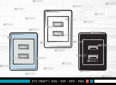 Electrical Socket Clipart SVG | Socket Svg | Electrical Plug Svg | Light Switches Svg | Power Socket Svg | Electrical Socket Clipart SVG ETC Craft 