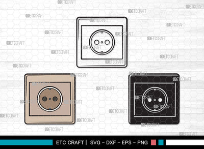 Electrical Socket Clipart SVG | Socket Svg | Electrical Plug Svg | Light Switches Svg | Power Socket Svg | Electrical Socket Clipart SVG ETC Craft 