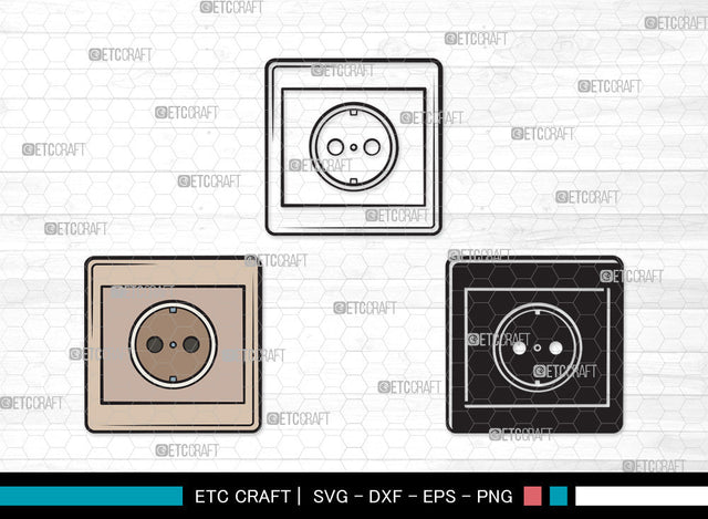 Electrical Socket Clipart SVG | Socket Svg | Electrical Plug Svg | Light Switches Svg | Power Socket Svg | Electrical Socket Clipart SVG ETC Craft 