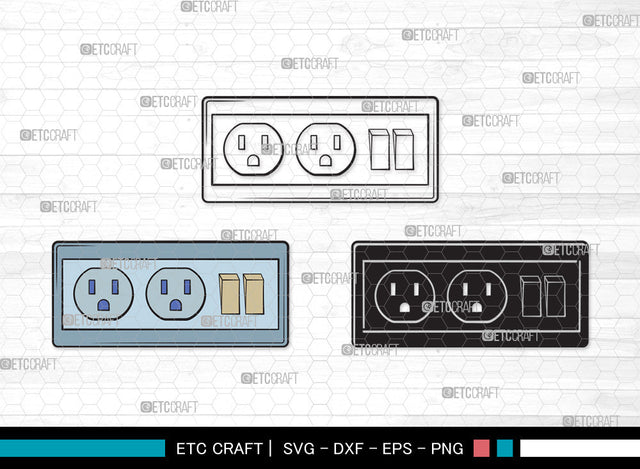 Electrical Socket Clipart SVG | Socket Svg | Electrical Plug Svg | Light Switches Svg | Power Socket Svg | Electrical Socket Clipart SVG ETC Craft 