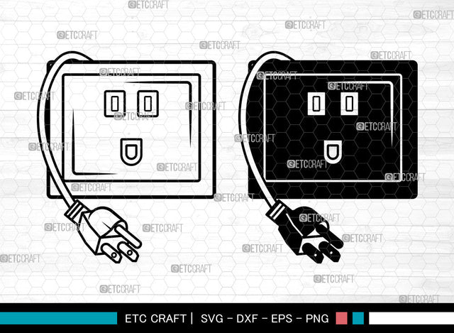 Electrical Socket SVG, Electrical Socket SVG, Electrical Plug Svg, Power Socket Svg, Electrical Socket SVG ETC Craft 