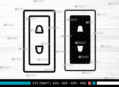 Electrical Socket SVG, Electrical Socket SVG, Electrical Plug Svg, Power Socket Svg, Electrical Socket SVG ETC Craft 