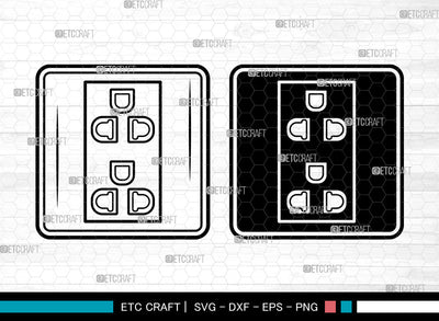 Electrical Socket SVG, Electrical Socket SVG, Electrical Plug Svg, Power Socket Svg, Electrical Socket SVG ETC Craft 