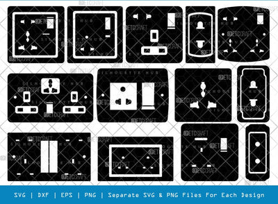 Electrical Socket SVG, Socket Silhouette, Power Plug Svg, Electrical Plug Svg, Electrical Socket Bundle, SB00791 SVG ETC Craft 
