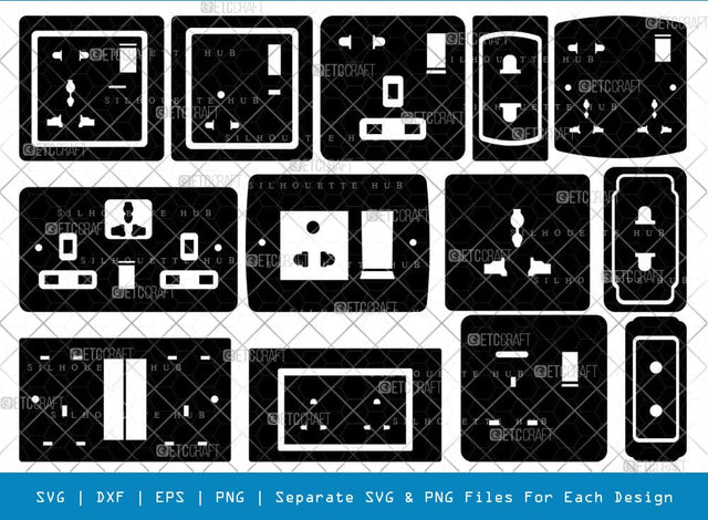 Electrical Socket SVG, Socket Silhouette, Power Plug Svg, Electrical Plug Svg, Electrical Socket Bundle, SB00791 SVG ETC Craft 