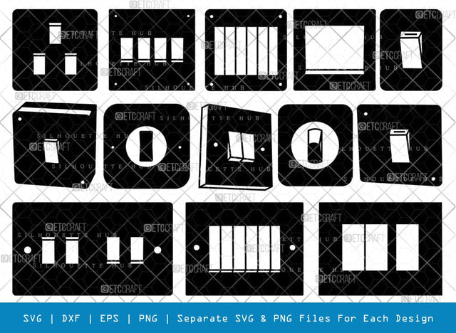Electrical Switch SVG, Switch Silhouette, On And Off Switch Svg, Electric Switch Bundle, SB00792 SVG ETC Craft 