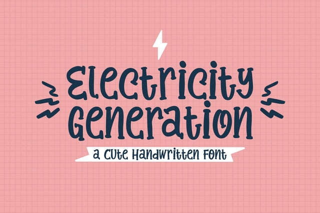 Electricity Generation - a Cute Handwritten Font Font nhfonts 