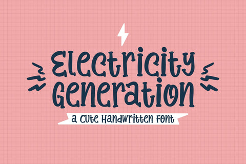 Electricity Generation - a Cute Handwritten Font Font nhfonts 
