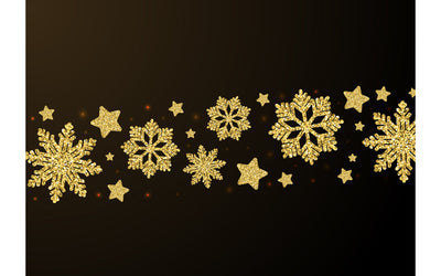 Elegant Christmas background with shining gold snowflakes and star vector illustration SVG naemmiah021 