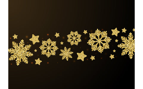 Elegant Christmas background with shining gold snowflakes and star vector illustration SVG naemmiah021 