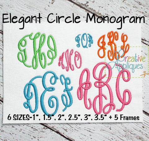 Elegant Circle Monogram Embroidery Font Font Creative Appliques 