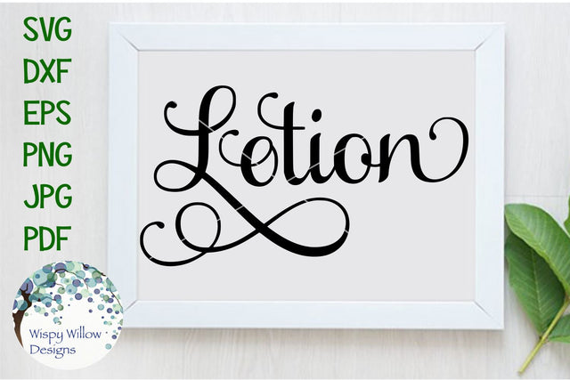 Elegant Lotion Label SVG Wispy Willow Designs 
