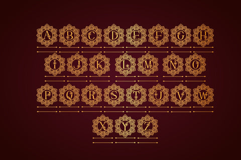 Elegant Mandala Monogram Font Font Dm Letter Studio 