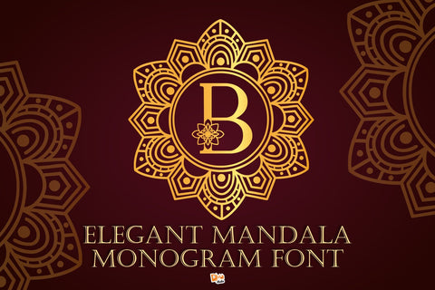 Elegant Mandala Monogram Font Font Dm Letter Studio 