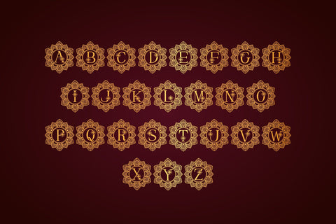 Elegant Mandala Monogram Font Font Dm Letter Studio 