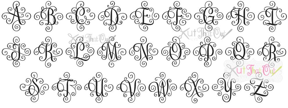 Fancy Script Monogram Font