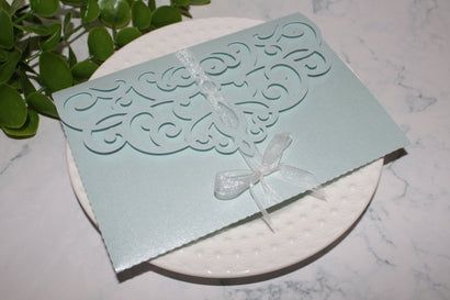 Elegant wedding invitation svg, Tri fold invitation template SVG CuttingLineStore 