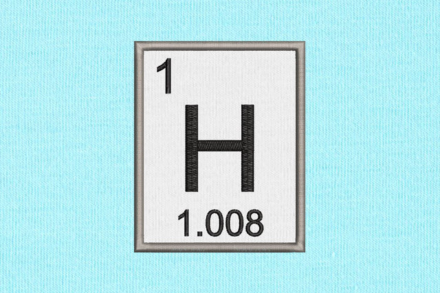 Element 1 H Hydrogen Applique Embroidery Embroidery/Applique Designed by Geeks 