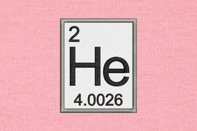 Element 2 He Helium Applique Embroidery Embroidery/Applique Designed by Geeks 