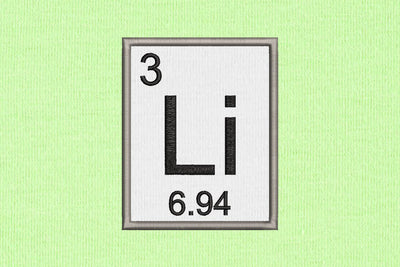 Element 3 Li Lithium Applique Embroidery Embroidery/Applique Designed by Geeks 