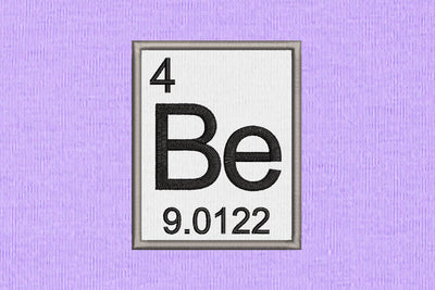 Element 4 Be Beryllium Applique Embroidery Embroidery/Applique Designed by Geeks 