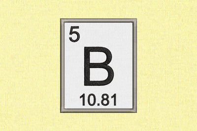 Element 5 B Boron Applique Embroidery Embroidery/Applique Designed by Geeks 