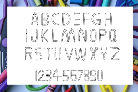Elementary School - A filled and hollow school font Font Stacy's Digital Designs 