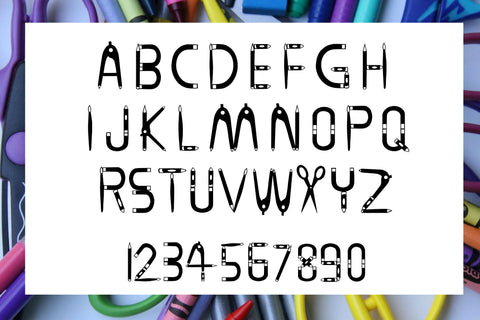 Elementary School - A filled and hollow school font Font Stacy's Digital Designs 