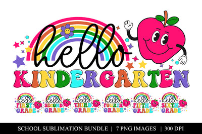 Elementary School PNG Bundle: Kindergarten - 6th Grade Sublimation BijouBay 