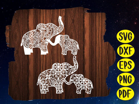 Elephant baby Family Paper cut SVG Johan Ru designs 