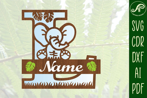 Elephant Capital Monogram Letter L SVG SVG APInspireddesigns 