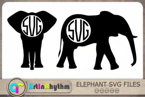 Elephant Circle Monograms Svg, Elephant Svg, Elephant Monograms Svg SVG Artinrhythm shop 