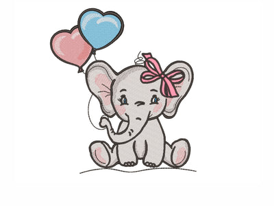 Elephant Embroidery Design, 3 sizes Embroidery/Applique DESIGNS Nino Nadaraia 
