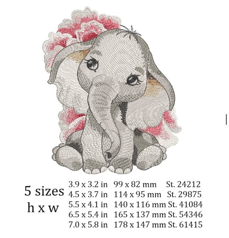 Elephant Embroidery/Applique DESIGNS ArtEMByNatalia 