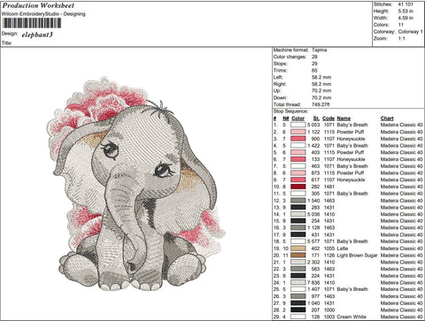 Elephant Embroidery/Applique DESIGNS ArtEMByNatalia 