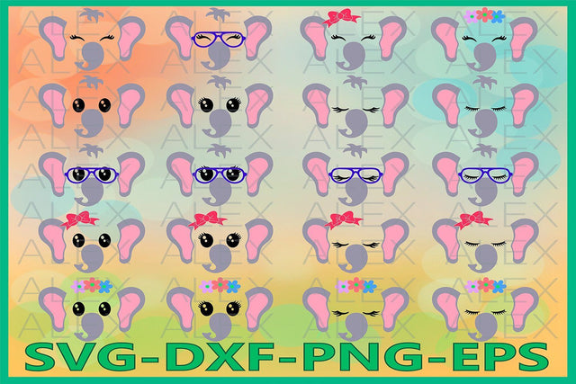 Elephant Face Svg, Animal face SVG AlexSVGStudio 
