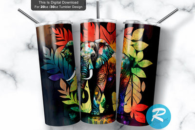 Elephant floral 20 oz / 30 oz Tumbler PNG Sublimation Regulrcrative 