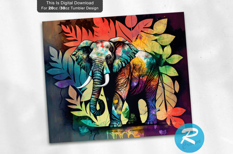 Elephant floral 20 oz / 30 oz Tumbler PNG Sublimation Regulrcrative 