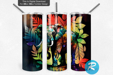 Elephant floral 20 oz / 30 oz Tumbler PNG Sublimation Regulrcrative 