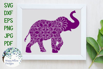 Elephant Floral Mandala SVG Wispy Willow Designs 