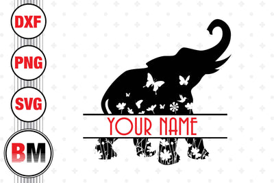 Elephant Floral SVG, PNG, DXF Files SVG BMDesign 