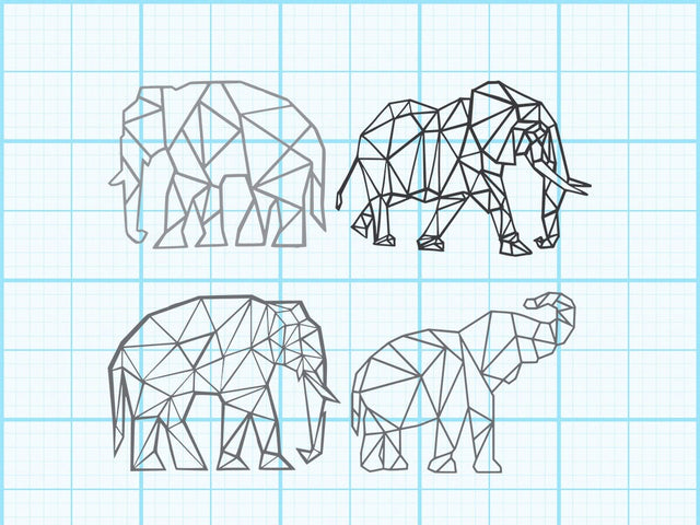 Elephant Geomatical Print SVG Johan Ru designs 