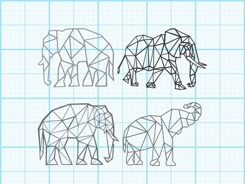 Elephant Geomatical Print SVG Johan Ru designs 