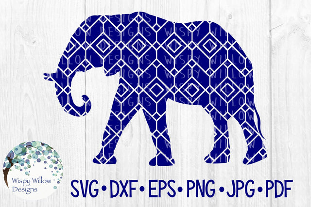 Elephant Geometric Pattern SVG Wispy Willow Designs 