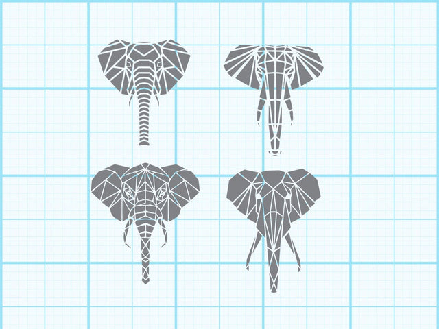 Elephant Head Geomatical Print SVG Johan Ru designs 