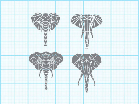 Elephant Head Geomatical Print SVG Johan Ru designs 