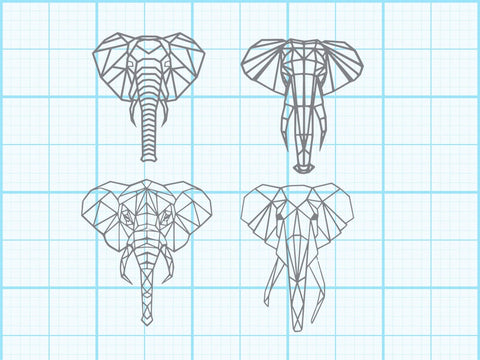 Elephant Head Geomatical Print SVG Johan Ru designs 