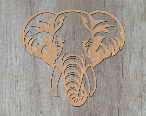 Elephant Laser SVG Cut File, Elephant Glowforge File, Elephant DXF, Elephant Wall Art SVG SVG HappyDesignStudio 