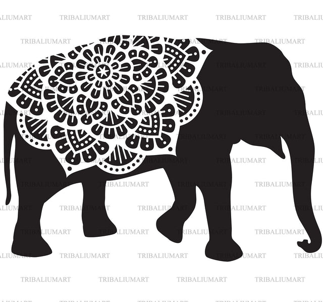 Elephant mandala (Boho design) SVG TribaliumArtSF 