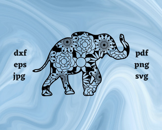 Elephant Mandala SVG Cut File SVG Northern Light SVG 